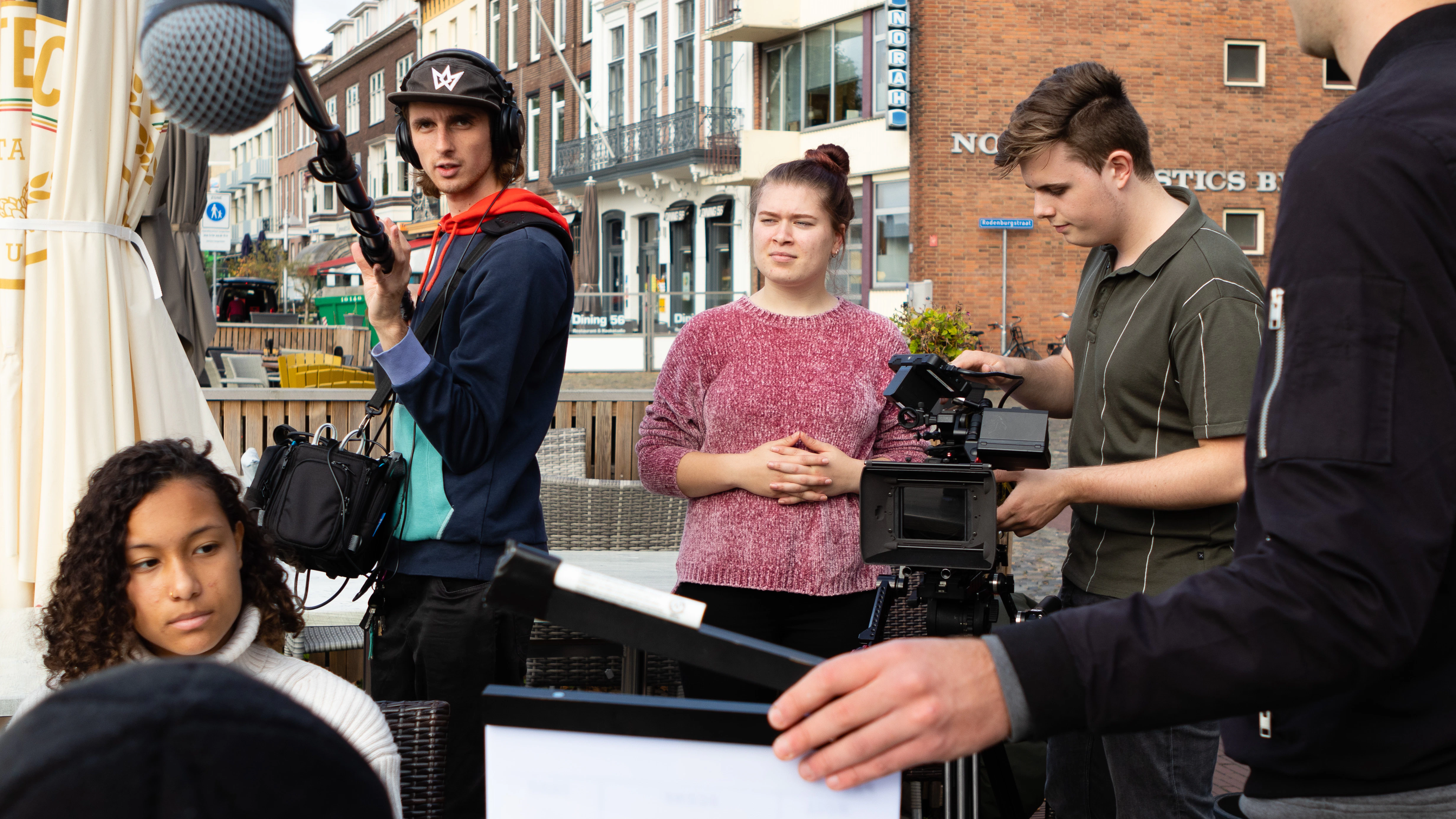 Studenten maken een speelfilm.