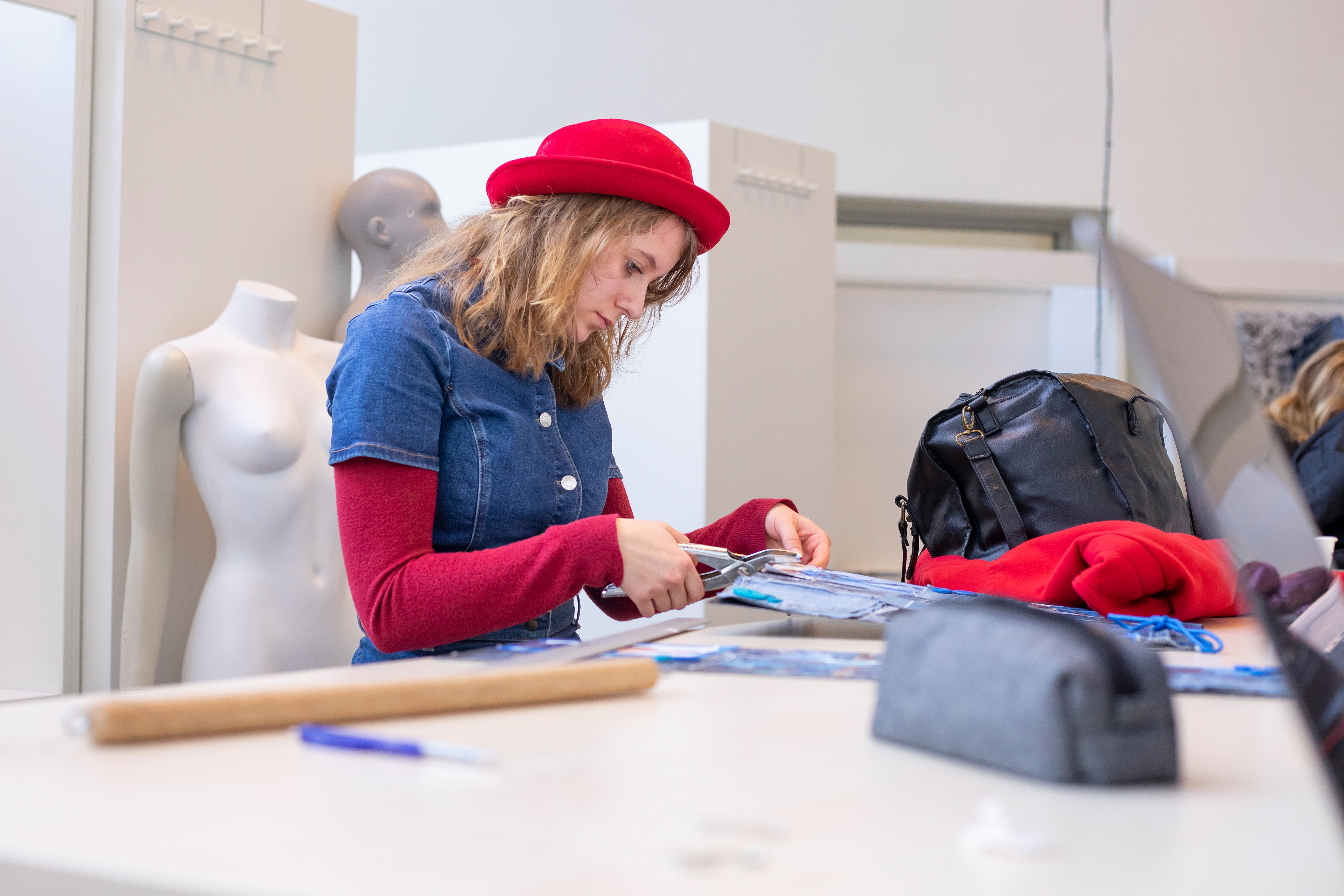 Student is bezig met styling