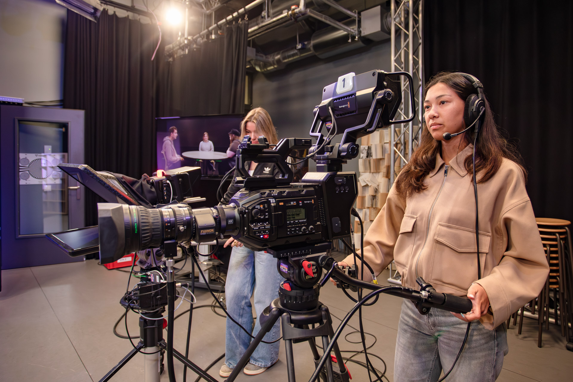 Student in studio