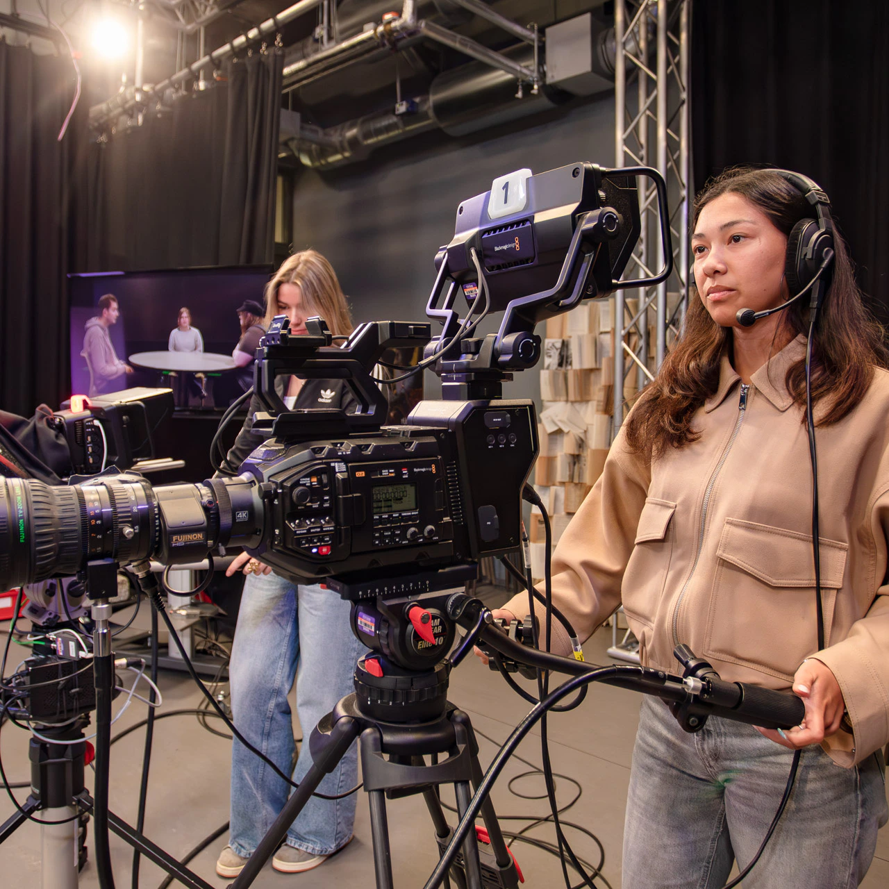 Student in studio