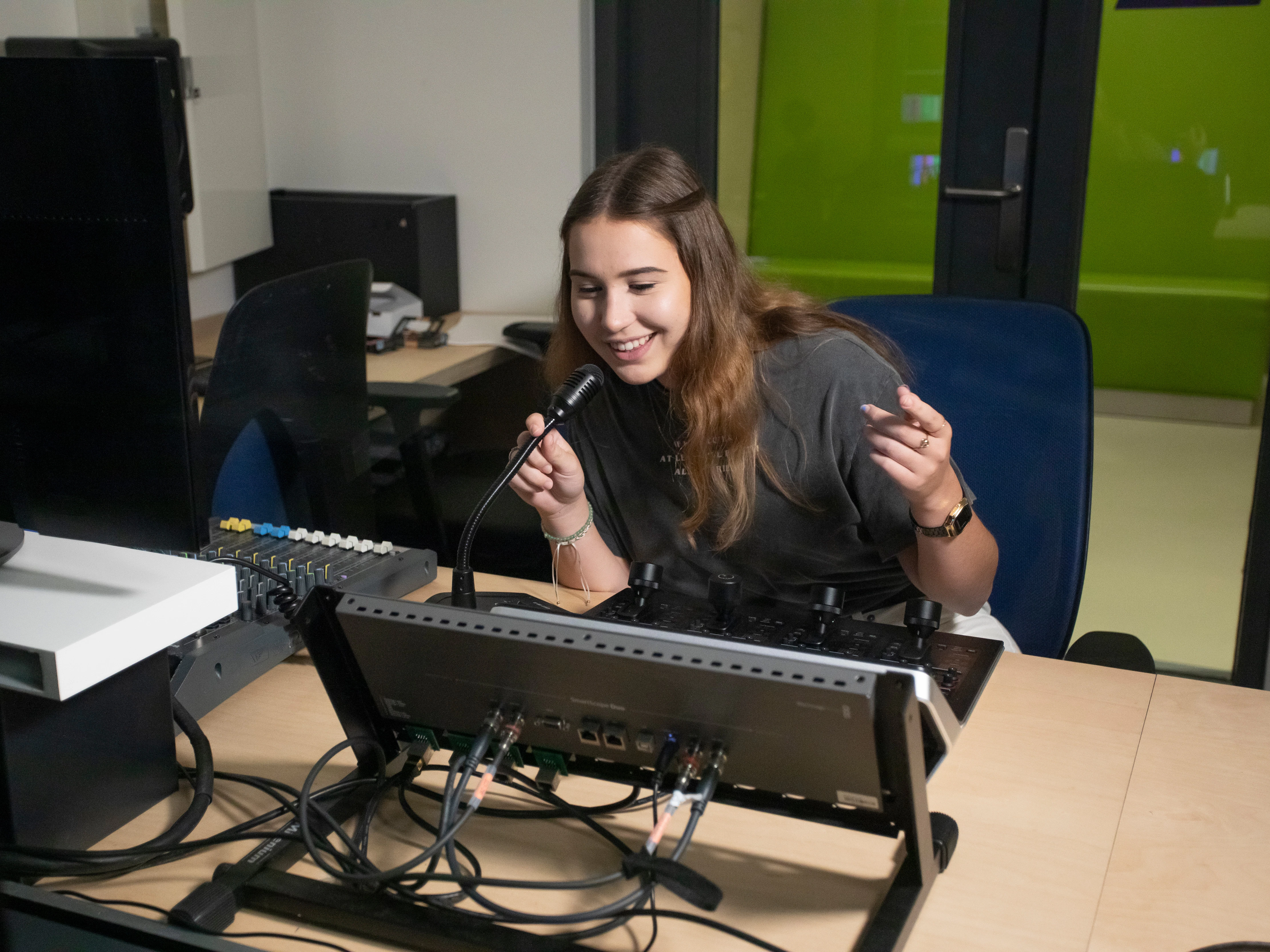 Student met microfoon